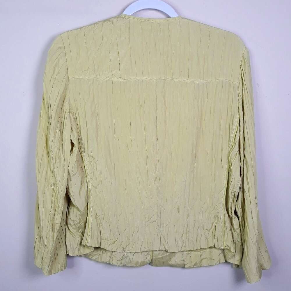 Talbots Collection Pure Silk Blazer Cropped Jacket 12 Office Closet Staple - Picture 6 of 9